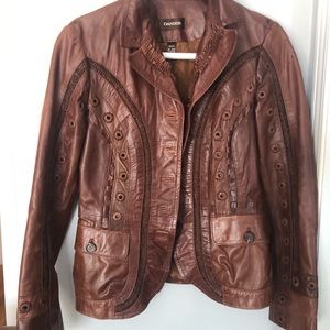 Danier boho style leather jacket size XS